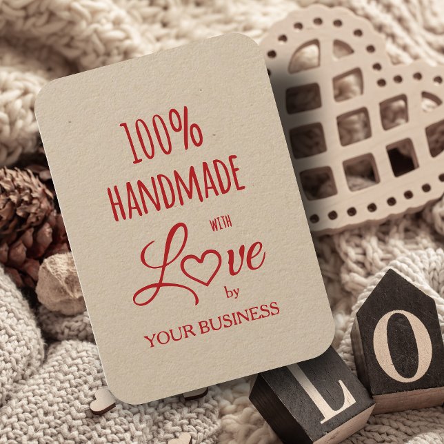 100% Handmade with Love Quote Design Rubber Stamp (Creator Uploaded)