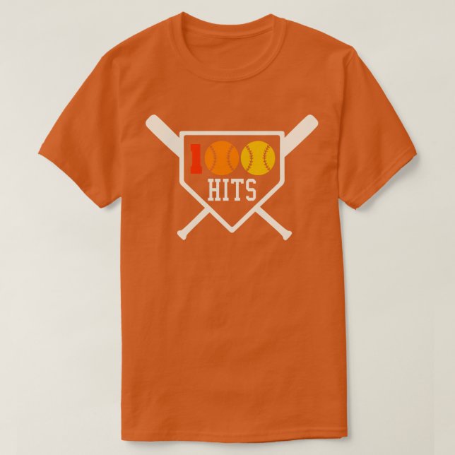 100 Hits Softball Baseball Coach High School Softb T-Shirt (Design Front)