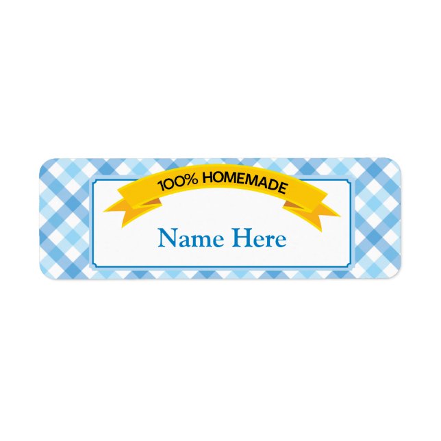 100% Homemade Food Label - Blue (Front)