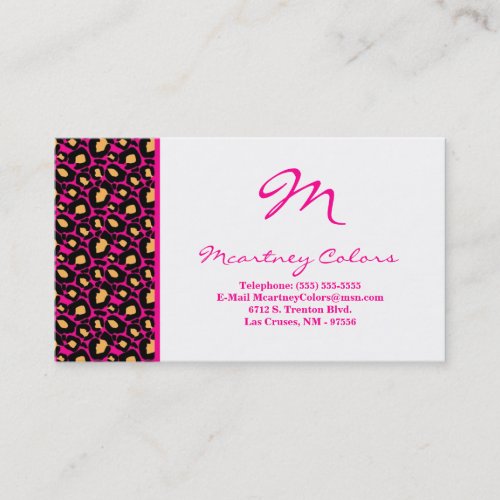 100 Hot Pink Cheetah Print Business Card