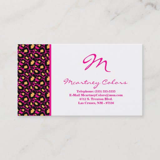 Customizable 100 Hot Pink Cheetah Print Business Card