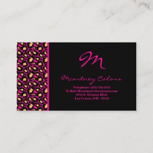 100 Hot Pink Cheetah Print Business Card