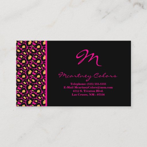 Customizable 100 Hot Pink Cheetah Print Business Card