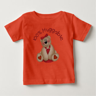 100% Huggable Girl Baby T-Shirt