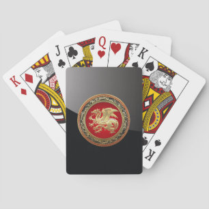 [100] Icelandic Dragon, Landvættir [Gold] Poker Cards