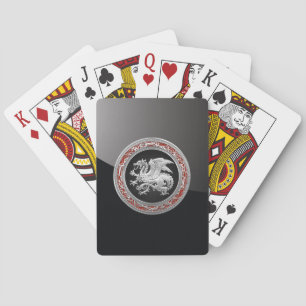 [100] Icelandic Dragon, Landvættir [Silver] Poker Cards