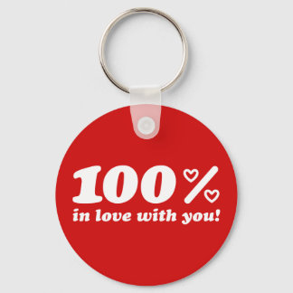 100% In Love With You Keychain