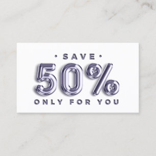 100 INSERT QR CODE 50%OFF DISCOUNT LOGO WHITE