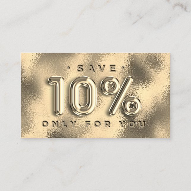 100 INSERT QRCODE 10%OFF Custom Logo Gold Glass (Front)