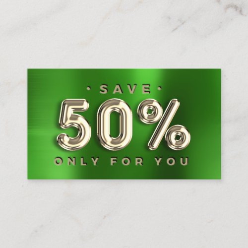 100 INSERT QRCODE 50OFF Custom Logo Green Gold