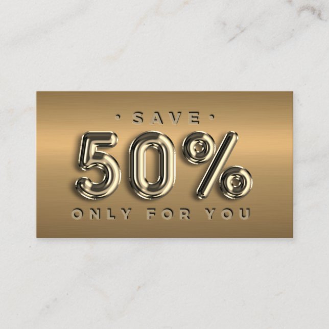 100 INSERT QRCODE 50%OFF Online Shop  Logo Gold (Front)