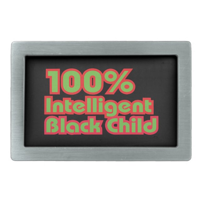 100% Intelligent Black Child Belt Buckle (Front)