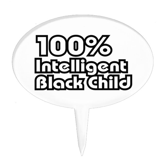 100% Intelligent Black Child Cake Topper (Front)