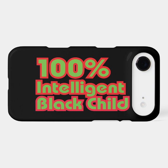 100% Intelligent Black Child Case-Mate iPhone Case (Back (Horizontal))