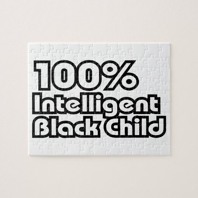 100% Intelligent Black Child Jigsaw Puzzle (Horizontal)