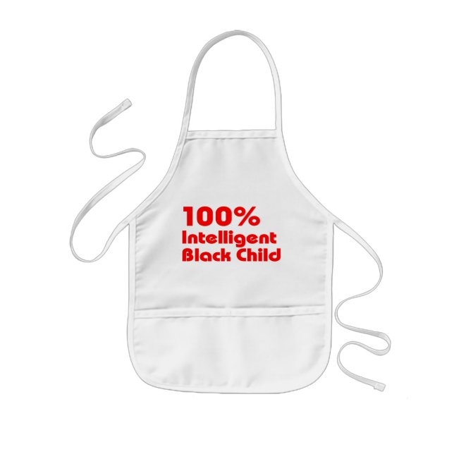 100% Intelligent Black Child Kids' Apron (Front)