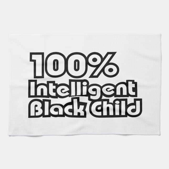100% Intelligent Black Child Kitchen Towel (Horizontal)