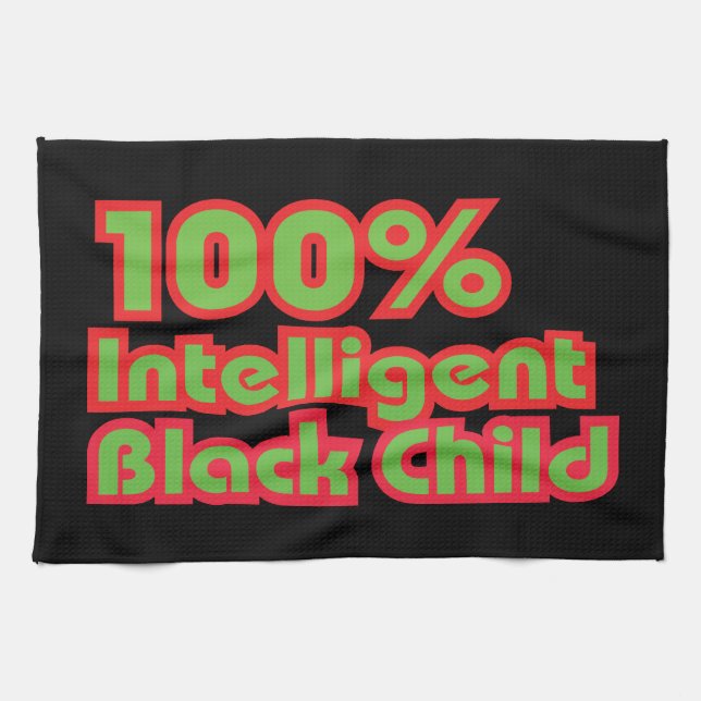100% Intelligent Black Child Kitchen Towel (Horizontal)