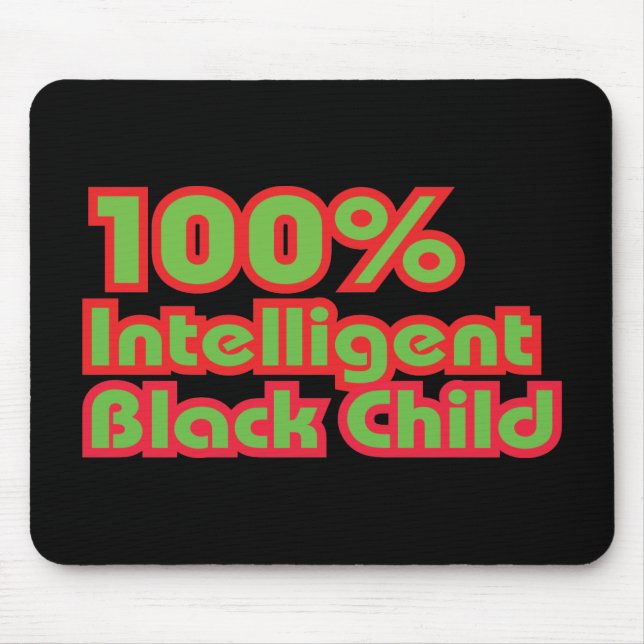 100% Intelligent Black Child Mouse Pad (Front)