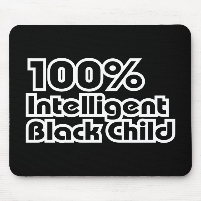 100% Intelligent Black Child Mouse Pad (Front)