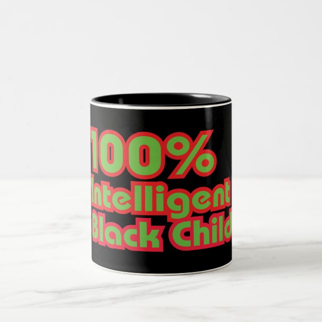 100% Intelligent Black Child Two-Tone Coffee Mug (Center)