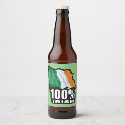 100 Irish Beer Bottle Label