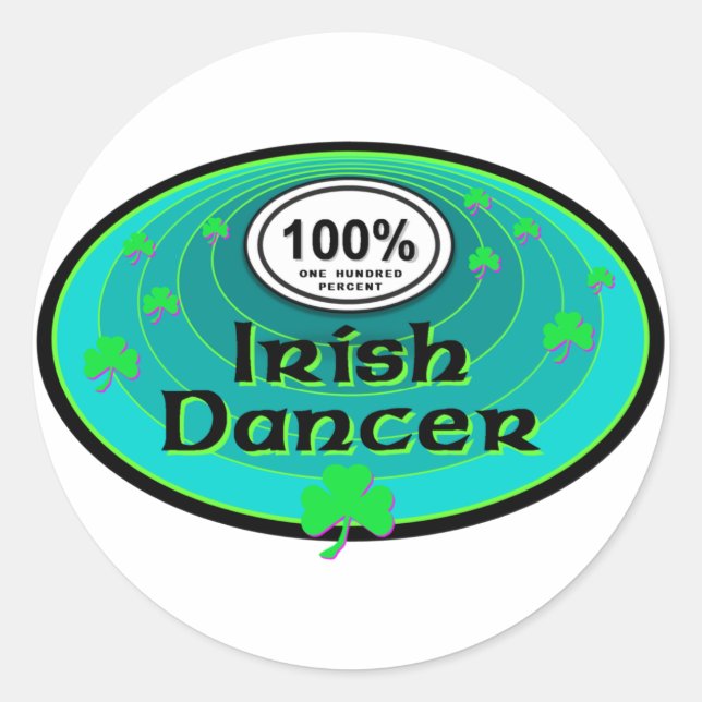 100% Irish Dancer Classic Round Sticker (Front)
