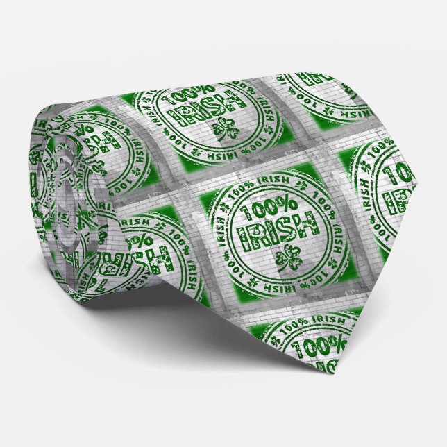 100% Irish Graffiti Wall Neck Tie (Rolled)