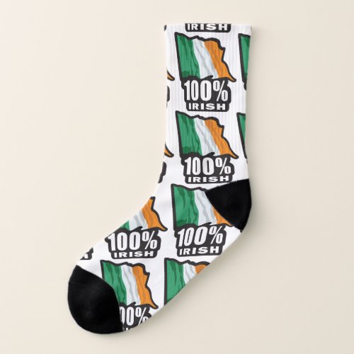 100 Irish _ Ireland Flag Socks