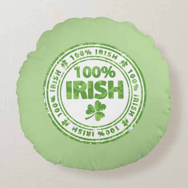 100% Irish Round Pillow (Front)