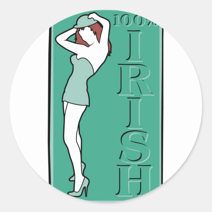 100% Irish Round Sticker