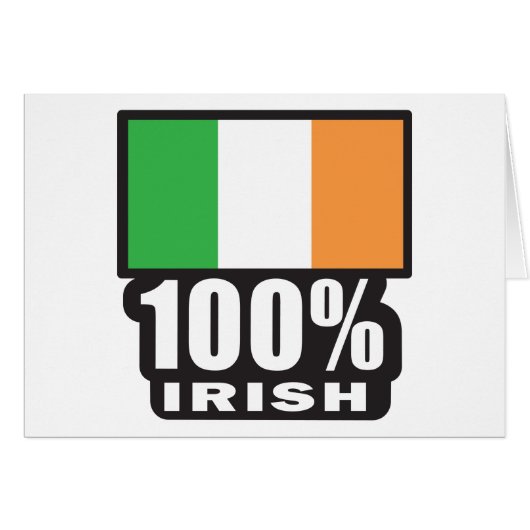 100% Irish/St. Patrick's Day Cards (Front Horizontal)