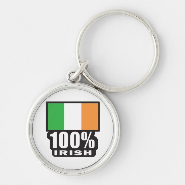 100% Irish/St. Patrick's Day Keychain (Front)