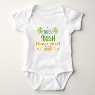 100% Irish Today Word Art Baby Bodysuit
