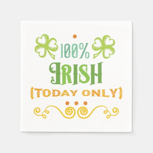 100 Irish Today Word Art Paper Napkins