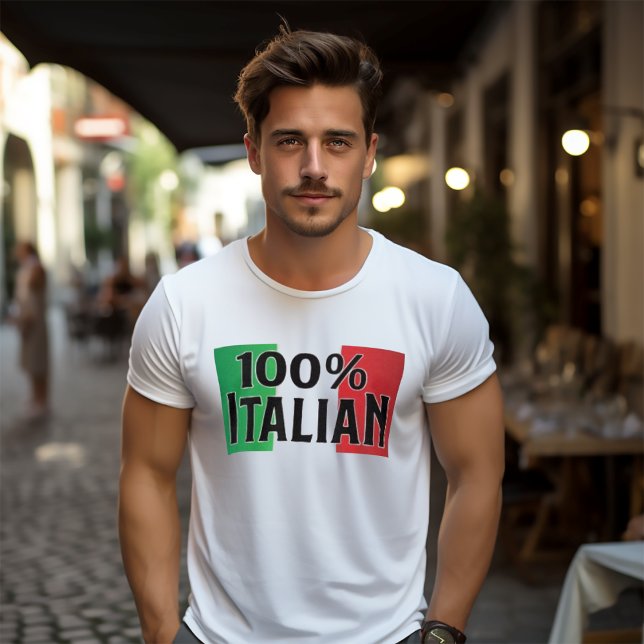 100% Italian Funny Italian Flag T-shirt (100% Italian
Italian Flag Funny White Tee
for Men)
