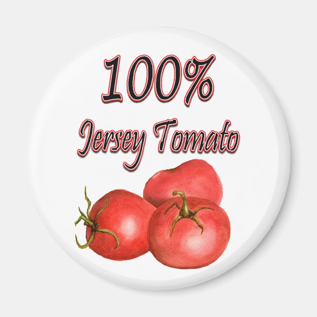 100% Jersey Tomato Magnet (Front)