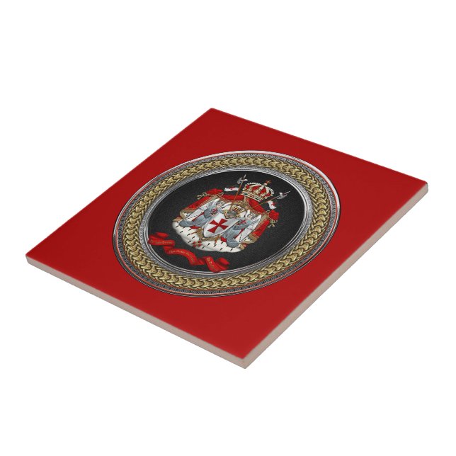 [100] Knights Templar Coat of Arms Ceramic Tile (Side)