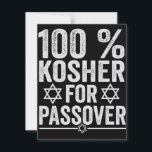 100% Kosher for Passover Funny Passover Pesach Note Card<br><div class="desc">chanukah, menorah, hanukkah, dreidel, jewish, Chrismukkah, holiday, horah, christmas, sufganiyot</div>