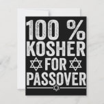 100% Kosher for Passover Funny Passover Pesach Note Card<br><div class="desc">chanukah, menorah, hanukkah, dreidel, jewish, Chrismukkah, holiday, horah, christmas, sufganiyot</div>