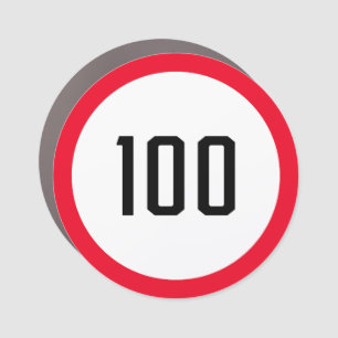 100 kph Speed Limit Traffic Sign   Car Magnet
