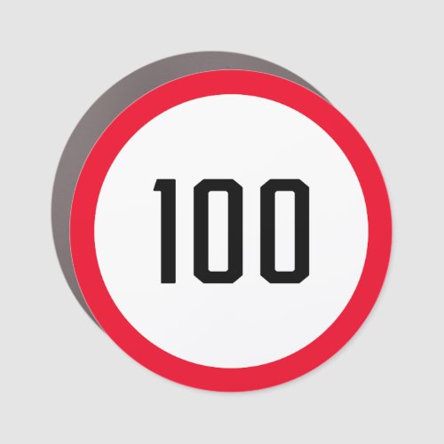 100 kph Speed Limit Traffic Sign  Car Magnet