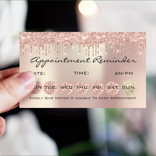 100 Lashes Appointment Reminder Rose Drips Nails Business Card