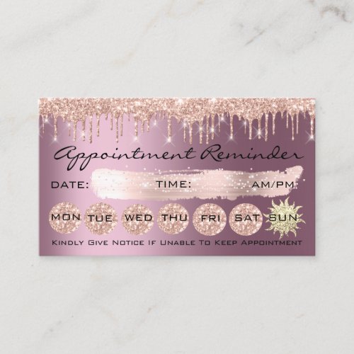 100 Lashes Appointment Reminder Rose Eggplant Business Card