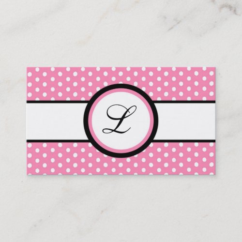 100 Light Pink Whit Polkadot Pokadot Business Card