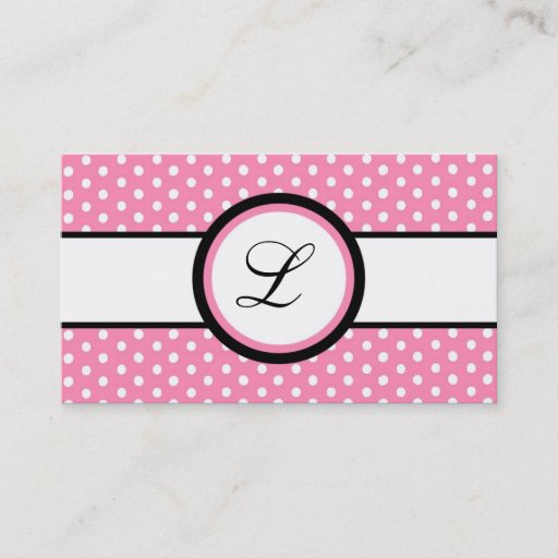 Customizable 100 Light Pink Whit Polkadot Pokadot Business Card