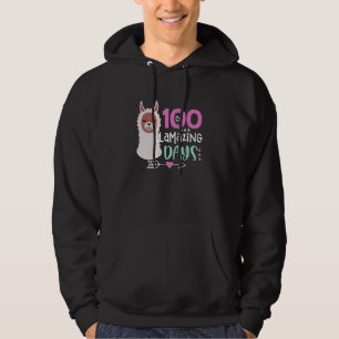 100 Llamazing Days Llama 100th Day of School Teach Hoodie