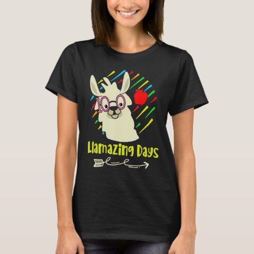 100 Llamazing Days Llama 100th Day of School Teach T_Shirt