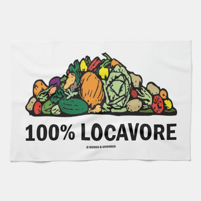 100% Locavore (Pile Of Vegetables) Hand Towel