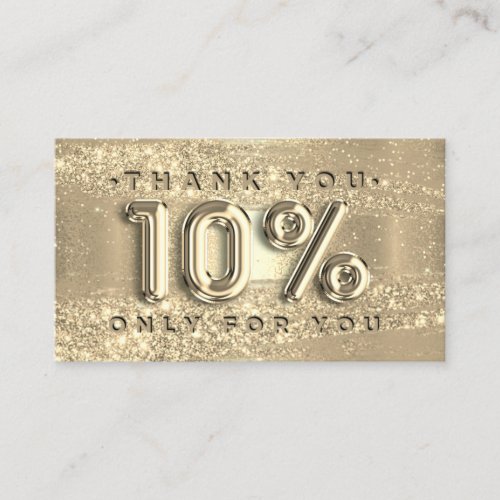 100 Logo QRCODE 10OFF Code Gold Glitter Strokes Business Card